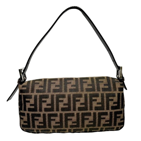 FENDI Vintage Zucca Mamma Baguette Shoulder Bag FF Logo Monogram Brown [105690] - Picture 5 of 13